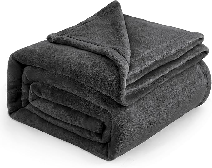 Bedsure Fleece Blankets King Size Dark Grey - Bed Blanket Soft Lightweight Plush Cozy Fuzzy Luxury Microfiber, 108x90 inches