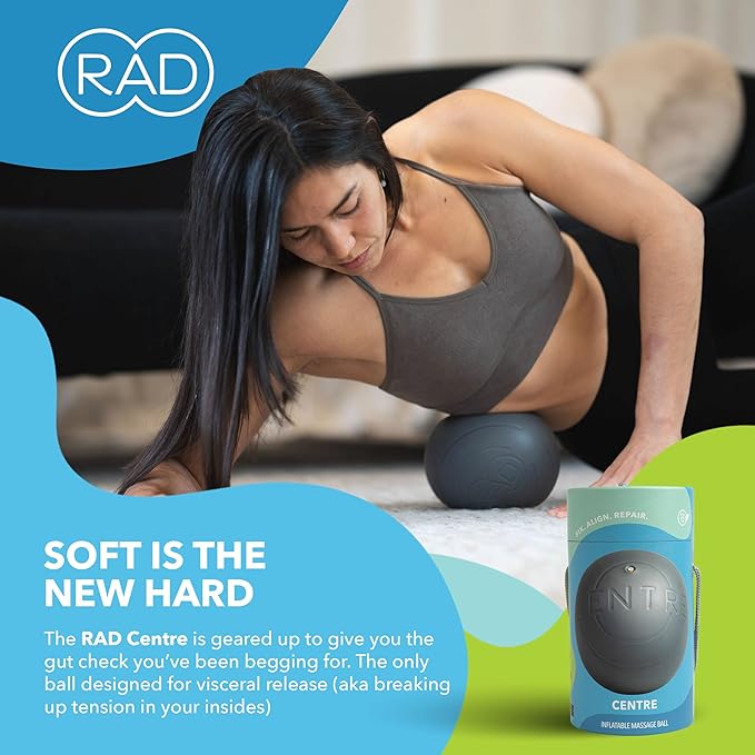 RAD Centre – Soft Yoga Deep Tissue Massage Ball – Myofascial Release Ball for Abdominal, Psoas, Neck & Stomach Massage – Trigger Point & Mobility Therapy
