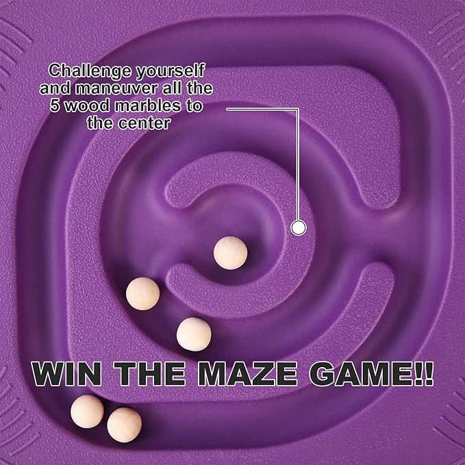 Balance Board for Kids with Maze - Plastic Wobble Board for Skiing Surfing Snowboard Training, Non-Slip Sensory Rocker Board for Toddlers 3-12, Core Strength Physical Therapy Equipment & Skateboard Balance Trainer