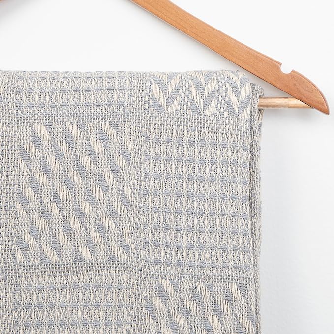 Arkwright Common Ground Bulk Blankets - Pack of 12 - Reversible 100% Cotton All Season Lightweight Couch Bed Throws for Wedding Guests, Travel, and Outdoor Events, 50 x 70 in, Block