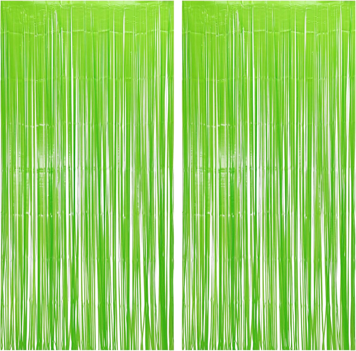 BRAVESHINE Pastel Green Streamers Party Backdrop Decoration - Tinsel Curtain Foil Fringe Backdrop for Birthdays/Dinosaur/Lime Green Frog Theme/Wizard/Christmas Decorations - 3.2ft X 8.2ft