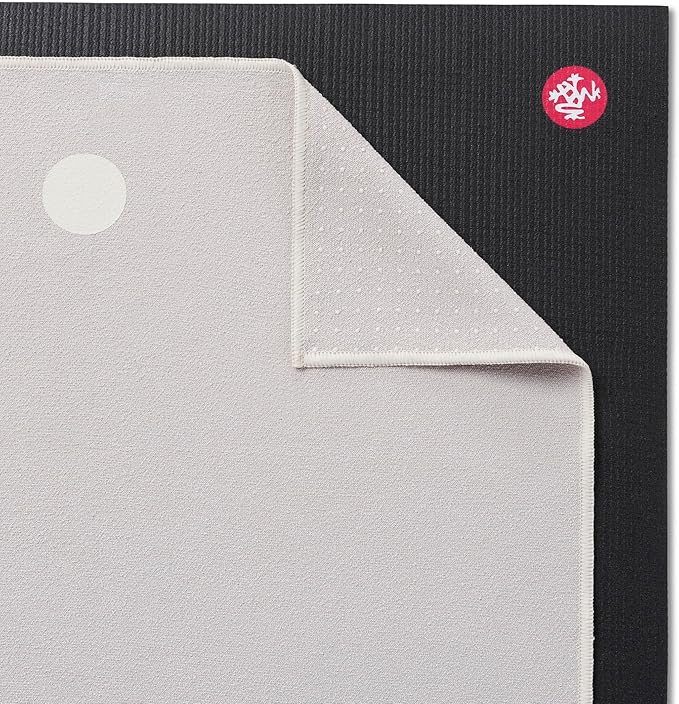 Manduka Yogitoes Yoga Towel – Rubber Grip Dots Non-Slip Bottom, Quick Dry Fitness Towel for Hot Yoga, Pilates, Exercise