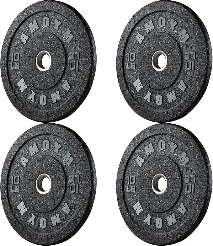 2 Inch Bumper Plates，10-500lbs，Barbell Rubber Olympic Weight Plates Set for Home Gym, Strength Training & Weight Lifting, Multiple Options Colors
