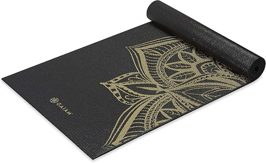 Gaiam Yoga Mat - Premium 6mm Print Extra Thick Non Slip Exercise & Fitness Mat for All Types of Yoga, Pilates & Floor Workouts (68"L x 24"W x 6mm Thick)