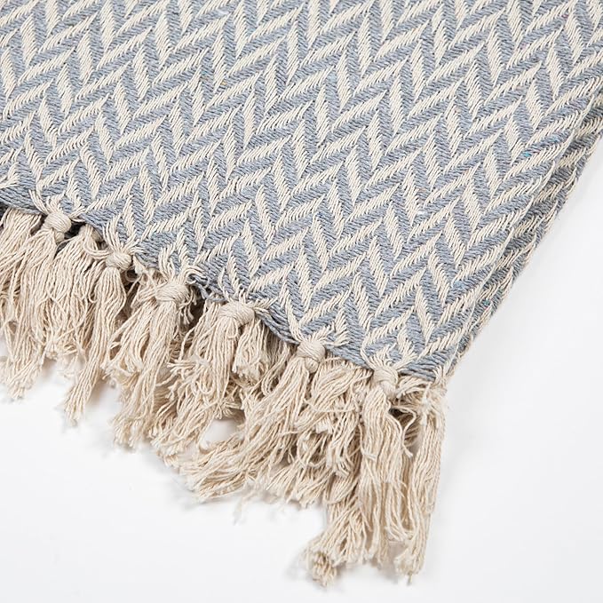 Arkwright Common Ground Bulk Blankets - Pack of 12 - Reversible 100% Cotton All Season Lightweight Couch Bed Throws for Wedding Guests, Travel, and Outdoor Events, 50 x 70 in, Chevron