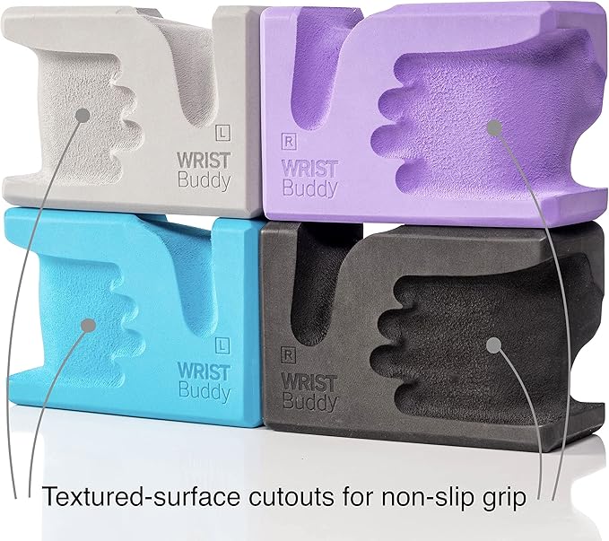 WRIST Buddy® Yoga Blocks 2 Pack | Reduces and Prevents Wrist Pain, Enhances Comfort Stability and Grip Strength on the Blocks | Hand-Shaped Blocks | EVA Yoga Accessories Set | Best Gifts for Yoga
