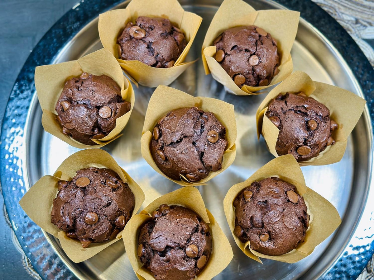 Molibake Chocolate Muffin Mix - Pack of 2 – Premium Chocolate Muffin Baking Mix with Cocoa Powder and Real Chips for Home Oven and Maker – 14 oz – Easy-to-Use Mix for Fluffy, Bakery-Style Homemade