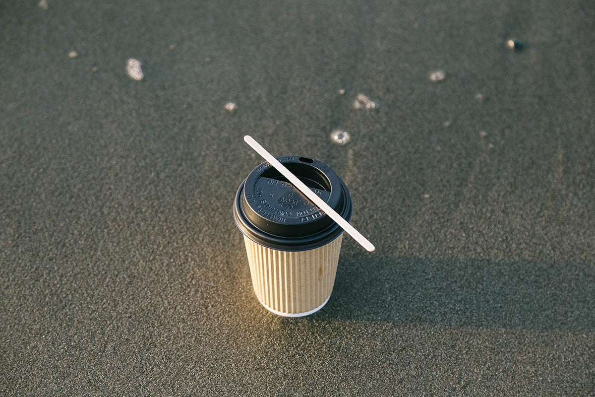 200 Count | KingSeal Natural Birch Wood Coffee Beverage Stirrers, Stir Sticks, Waxing Sticks, 5.5 Inches, Round End, Eco Friendly - 2 Boxes x 1000
