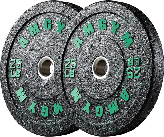 2 Inch Bumper Plates，10-500lbs，Barbell Rubber Olympic Weight Plates Set for Home Gym, Strength Training & Weight Lifting, Multiple Options Colors