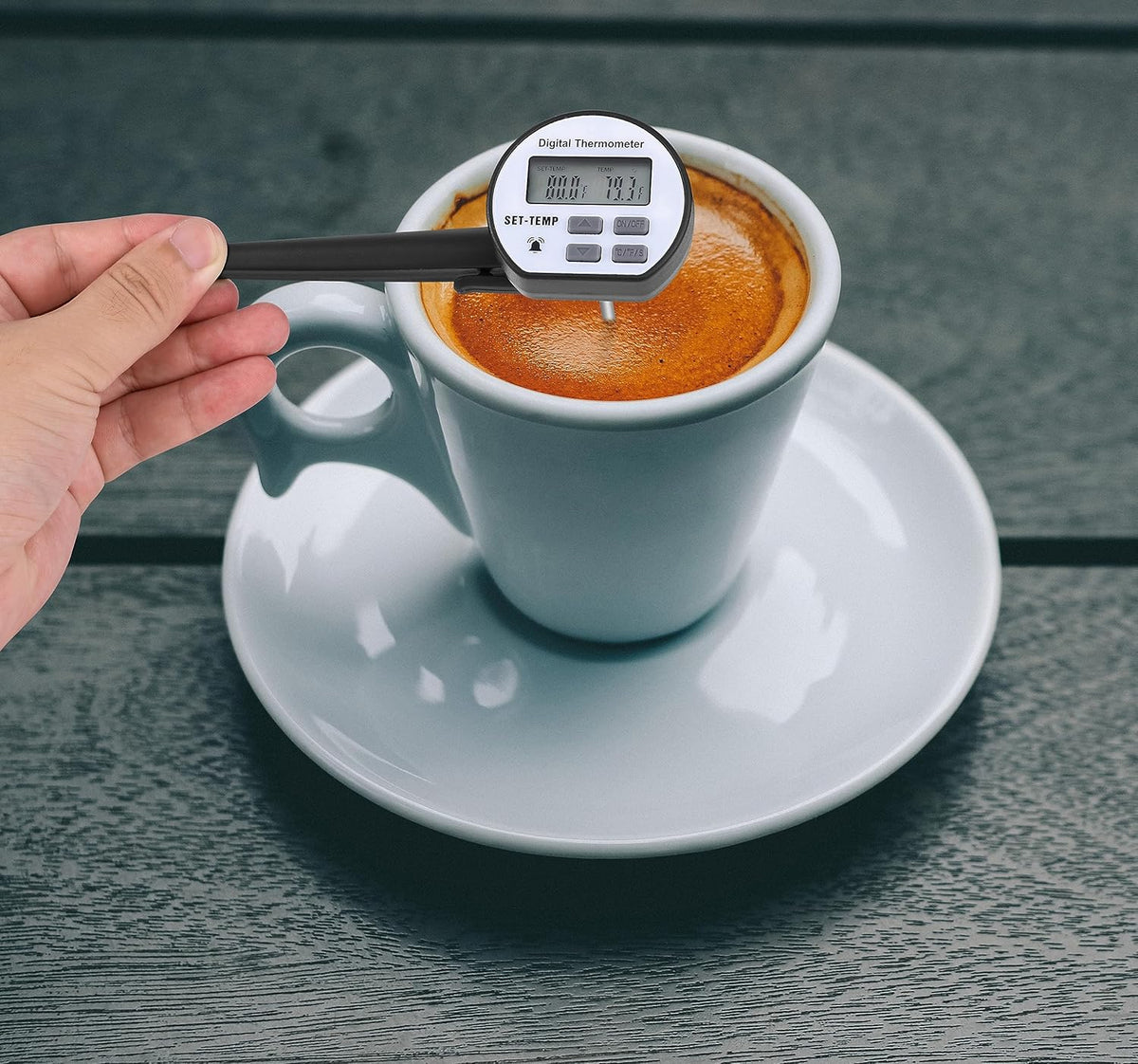 Instant Read 1-3/4 Inch Food Thermometer with Clip and Temperature Alarm Setted,Best for The Coffee Drinks,Chocolate Milk Foam, and Meat Cooking