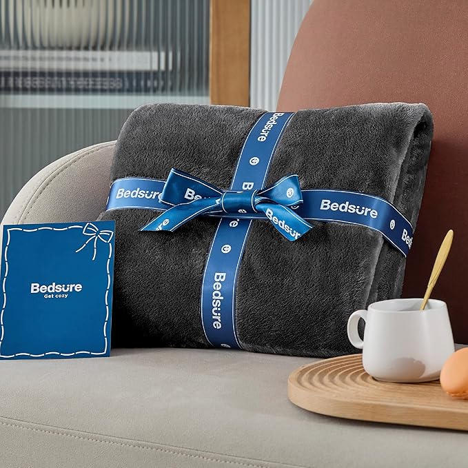 Bedsure Fleece Blankets King Size Dark Grey - Bed Blanket Soft Lightweight Plush Cozy Fuzzy Luxury Microfiber, 108x90 inches