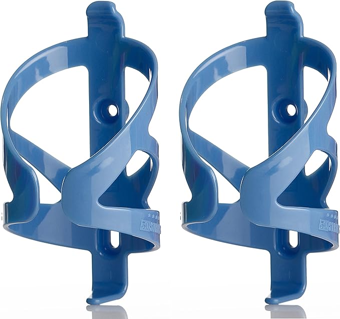 Bike Water Bottle Holder & Bottle Combo – 2-Pack 22 oz Sports Squeeze Bottles with Pull Top Cap & Easy-Install Bike Cage – Made in USA – 50 Strong Brand