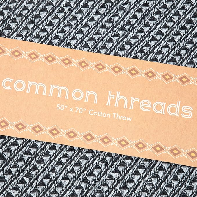 Arkwright Common Ground Bulk Blankets - Pack of 12 - Reversible 100% Cotton All Season Lightweight Couch Bed Throws for Wedding Guests, Travel, and Outdoor Events, 50 x 70 in, Diagonal