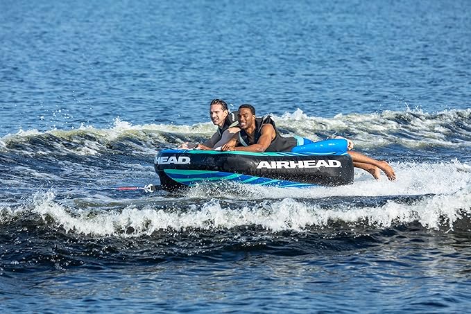 Airhead G-Force Inflatable Towable Tube | 2-4 Rider Models | Dual Tow Points | Full Nylon Cover | Kwik-Connect | Patented Speed Valve | Boat Tubes and Towables