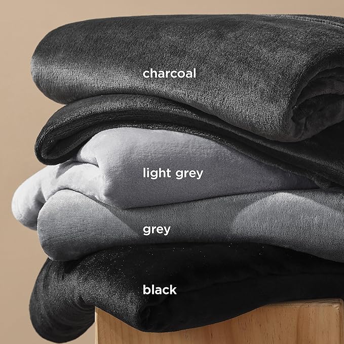 Bedsure Fleece Bed Blankets Full Size Charcoal - Soft Lightweight Plush Fuzzy Cozy Luxury Blanket Microfiber, 84x90 inches