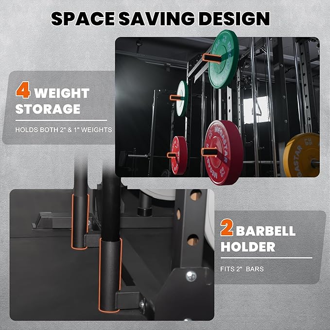 Power Rack for Home Gym – 2000LB Capacity Multifunction Squat Rack with Cable Crossover, Includes 16 Professional attachments for Home Gym Strength Training, P63 Rampage