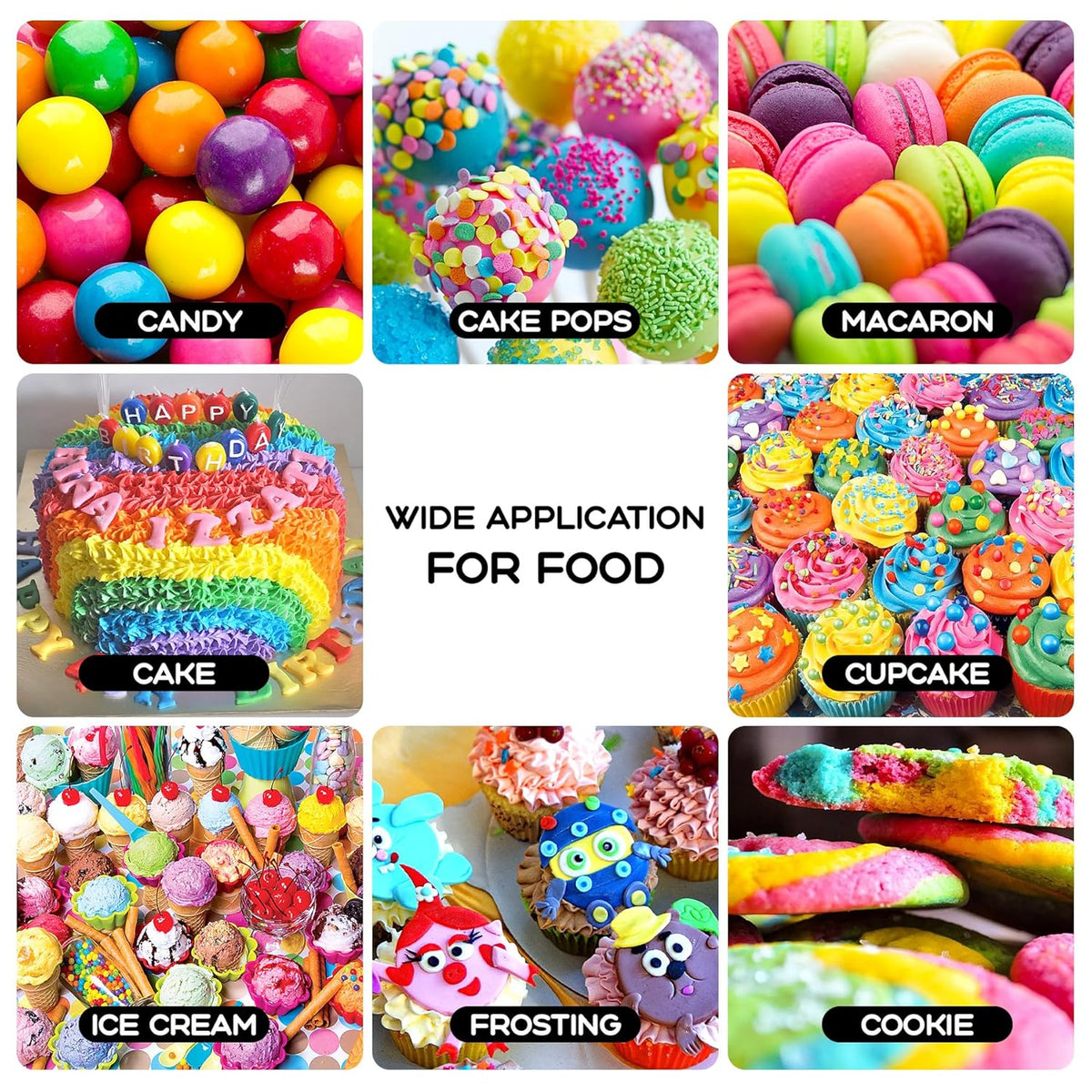 Gel Food Coloring 18 Colors x 0.45 oz Concentrated Gel Based Food Dye Vibrant Icing Colors for Baking Cake Decorating Cookies