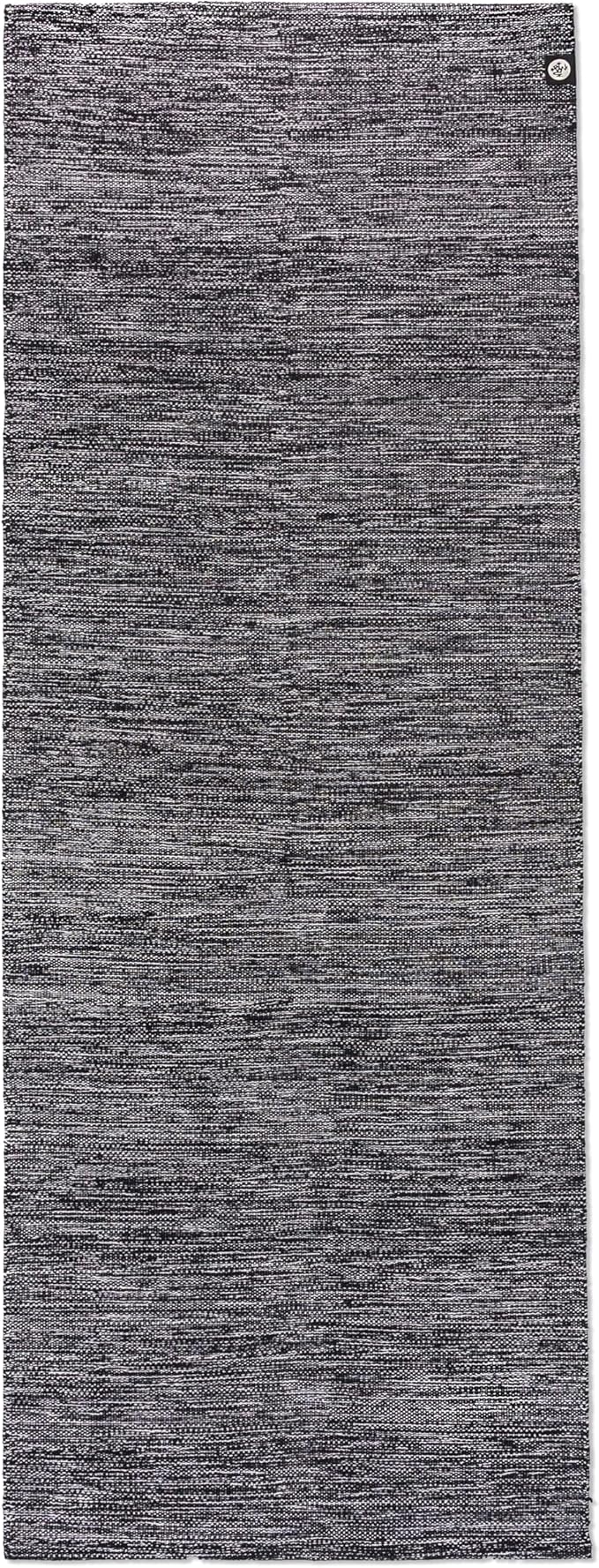 Manduka Shala Yoga Rug 71" - Outdoor Yoga & Meditation | Foldable & Machine Washable | Natural Cotton | Handmade | 71 x 26 inches | Black Heather