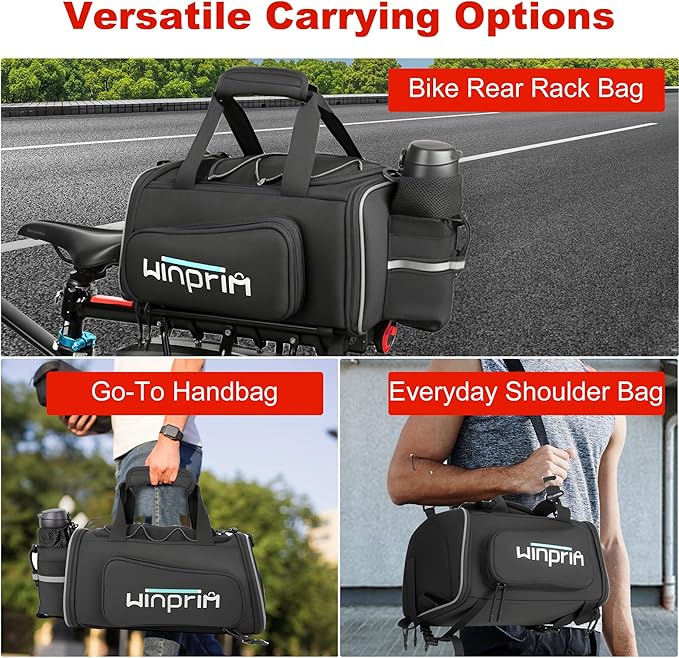 Bike Bags for Bicycle Rack Bags,18-20L Pannier Trunk Pannier with Rain Cover,Water Resistant Ebike Saddle Bag for Rear Rack handlebar Shoulder Bag for Commuter Travel Outdoor Cycling,900D