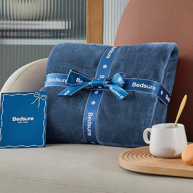 Bedsure Fleece Blankets King Size Mineral Blue - Bed Blanket Soft Lightweight Plush Cozy Fuzzy Luxury Microfiber, 108x90 inches