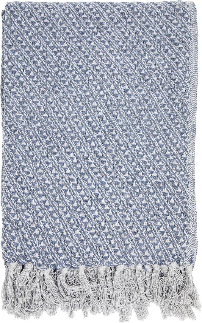 Arkwright Common Ground Bulk Blankets - Pack of 12 - Reversible 100% Cotton All Season Lightweight Couch Bed Throws for Wedding Guests, Travel, and Outdoor Events, 50 x 70 in, Diagonal