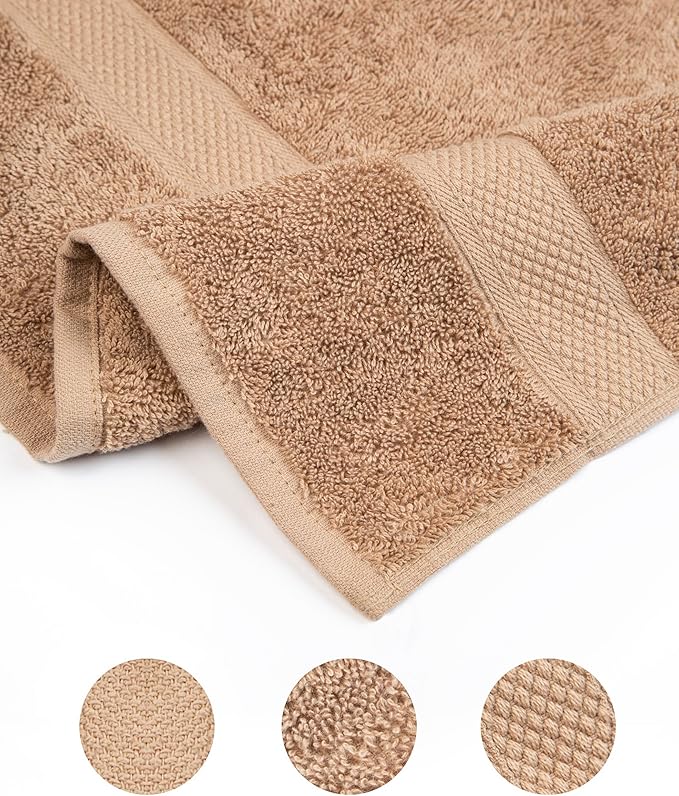 Pleasant Home Bath Towels Set of 6 (24” x 50”) 100% Cotton, 515 GSM | Soft & Absorbent Towels for Bathroom, Gym, Pool & Spa | Bulk Bath Towels 6 Pack - Neutral Mix