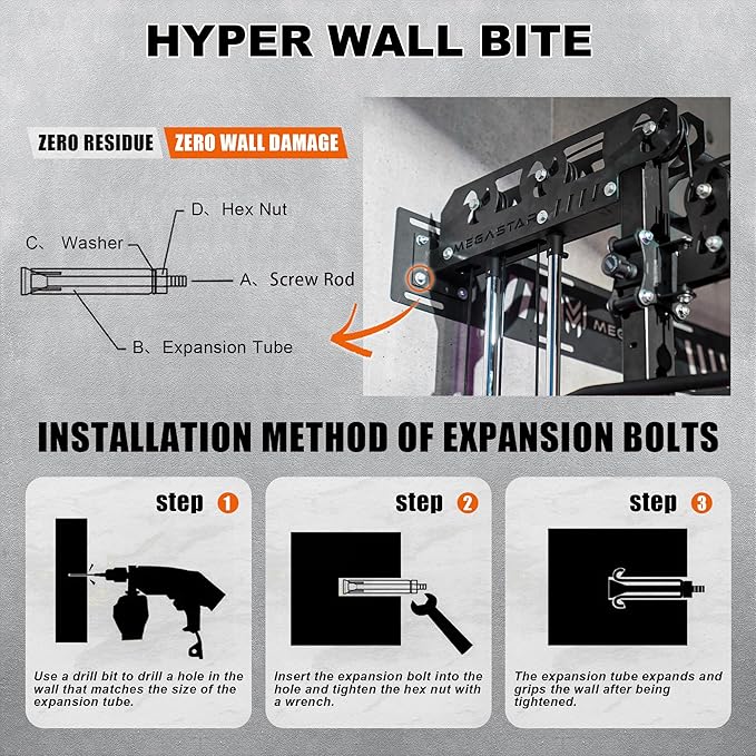 Wall Mounted Power Rack – 1600LB Capacity Compact Commercial Home Gym with Dual Cable Crossover, LAT Pulldown, Multi-Grip Pull-Up Bar & Landmine Attachment for Small Spaces, P67 Striker Red