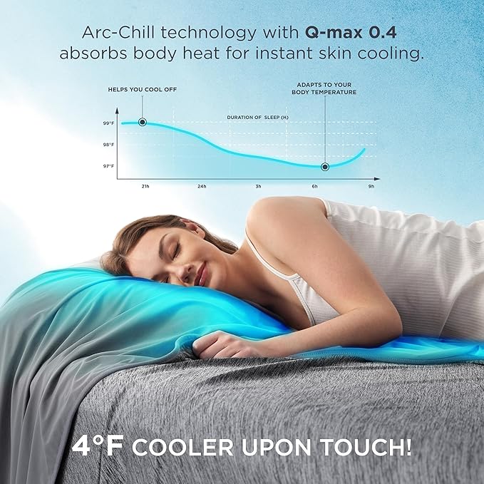 Bedsure Summer Cooling Blanket Queen Size for Hot Sleepers with Sports Mesh Design, Arc-Chill Q-Max 0.4 Lightweight Breathable Ice Cold Blanket for Night Sweats, 90 x 90 Inches, Mesh Grey