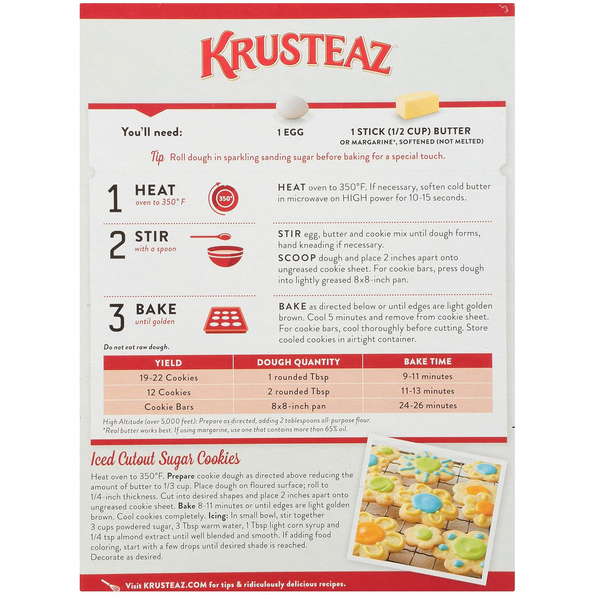 Krusteaz Cookie Mix, Butter Vanilla Sugar Cookie Mix, 14-Ounce Box (Pack of 1)