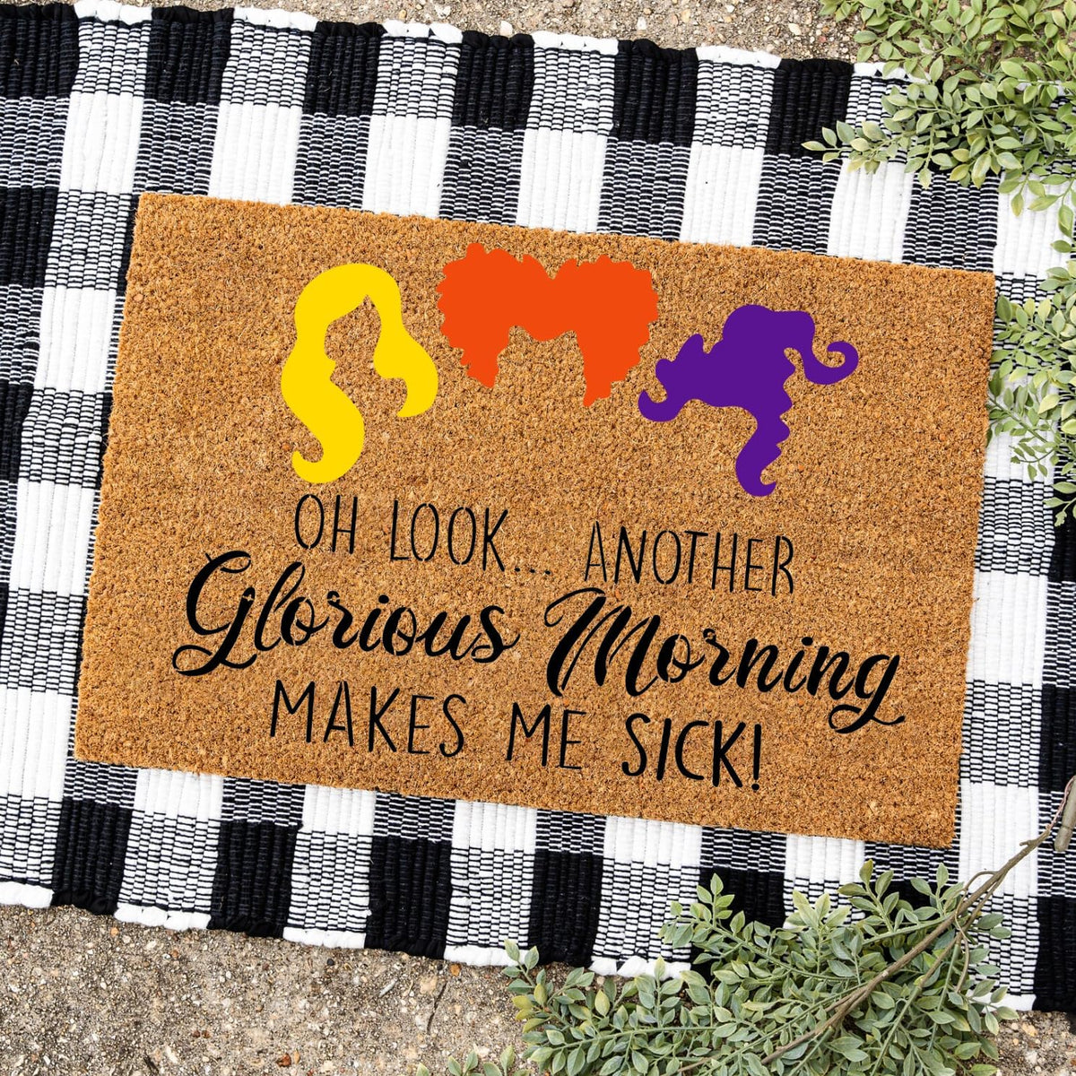 Halloween Stencils for Door Mats Large Halloween Doormat Stencils Reusable Ghost Pumpkin Sanderson Sisters Draw Templates for Wood Doormat Fabrics DIY Crafts Decor