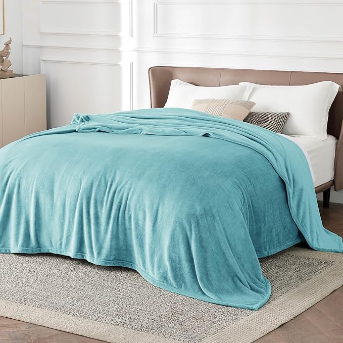 Bedsure Fleece King Size Blankets for Bed River Blue - Soft Lightweight Plush Cozy Fuzzy Luxury Microfiber, 108x90 inches