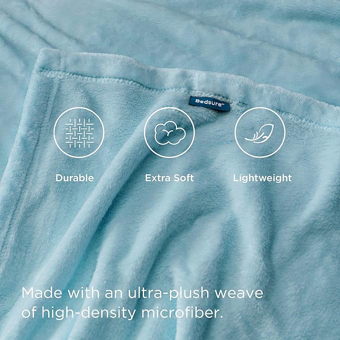 Bedsure Fleece King Size Blankets for Bed River Blue - Soft Lightweight Plush Cozy Fuzzy Luxury Microfiber, 108x90 inches