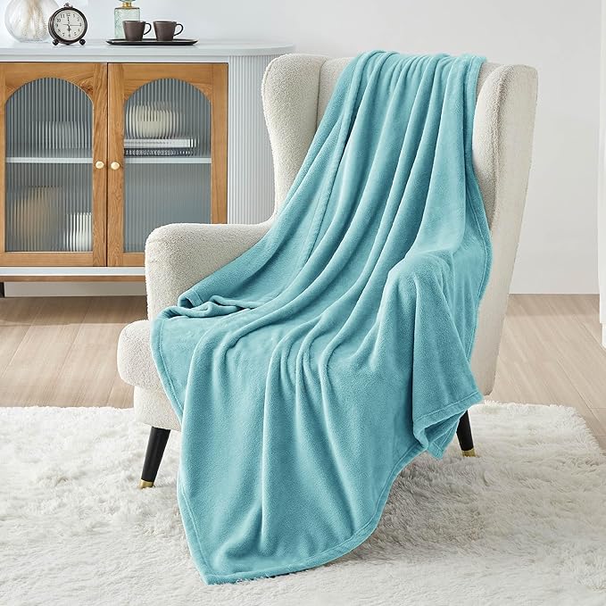 Bedsure Fleece Throw Blanket for Couch River Blue - Lightweight Plush Fuzzy Cozy Soft Blankets and Throws for Sofa, 50x70 inches