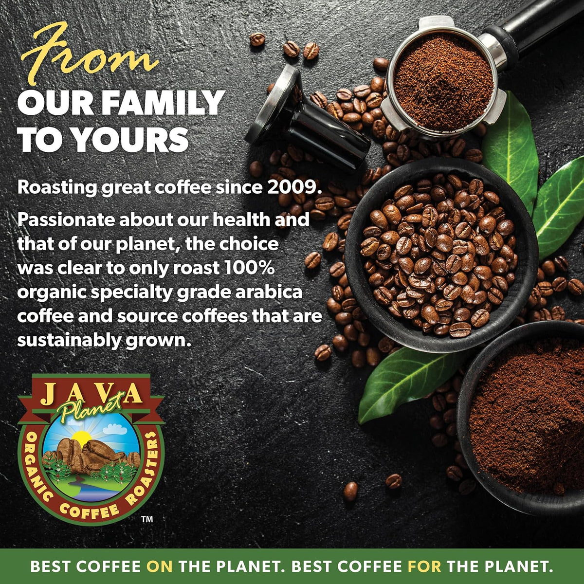 Low Acid Organic Coffee – Whole Bean, Mold-Free & Stomach Friendly by Java Planet, Black Magic Blend Coffee, Medium Dark Roast, Smooth Full Flavored, 1LB Bag