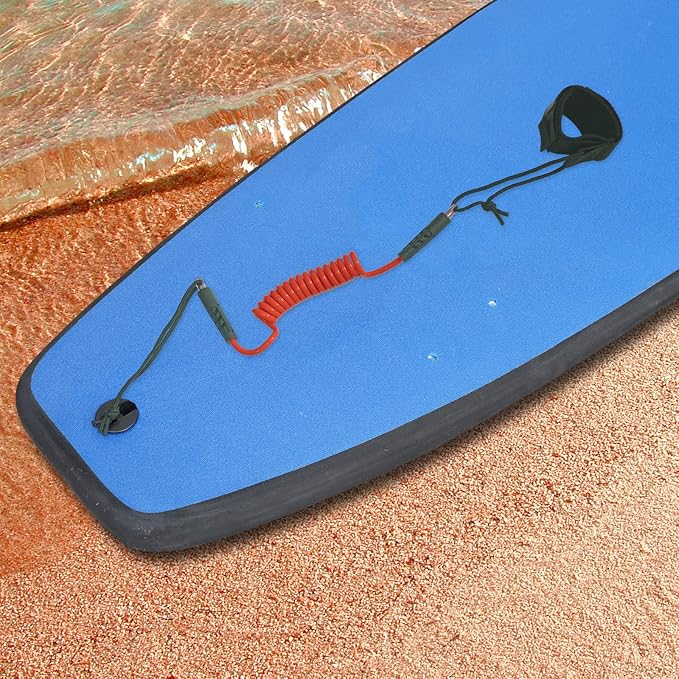 Bodyboard Leash Coiled Rope 4FT |Surf Accessories Replacement Surfboard Leash Red and Yellow