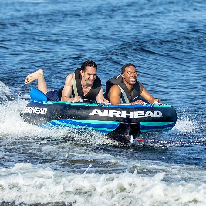 Airhead G-Force Inflatable Towable Tube | 2-4 Rider Models | Dual Tow Points | Full Nylon Cover | Kwik-Connect | Patented Speed Valve | Boat Tubes and Towables