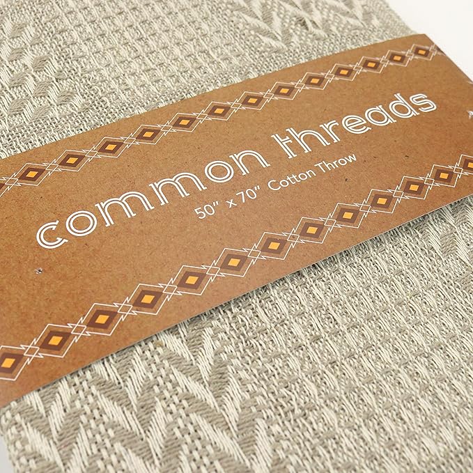 Arkwright Common Ground Bulk Blankets - Pack of 12 - Reversible 100% Cotton All Season Lightweight Couch Bed Throws for Wedding Guests, Travel, and Outdoor Events, 50 x 70 in, Block