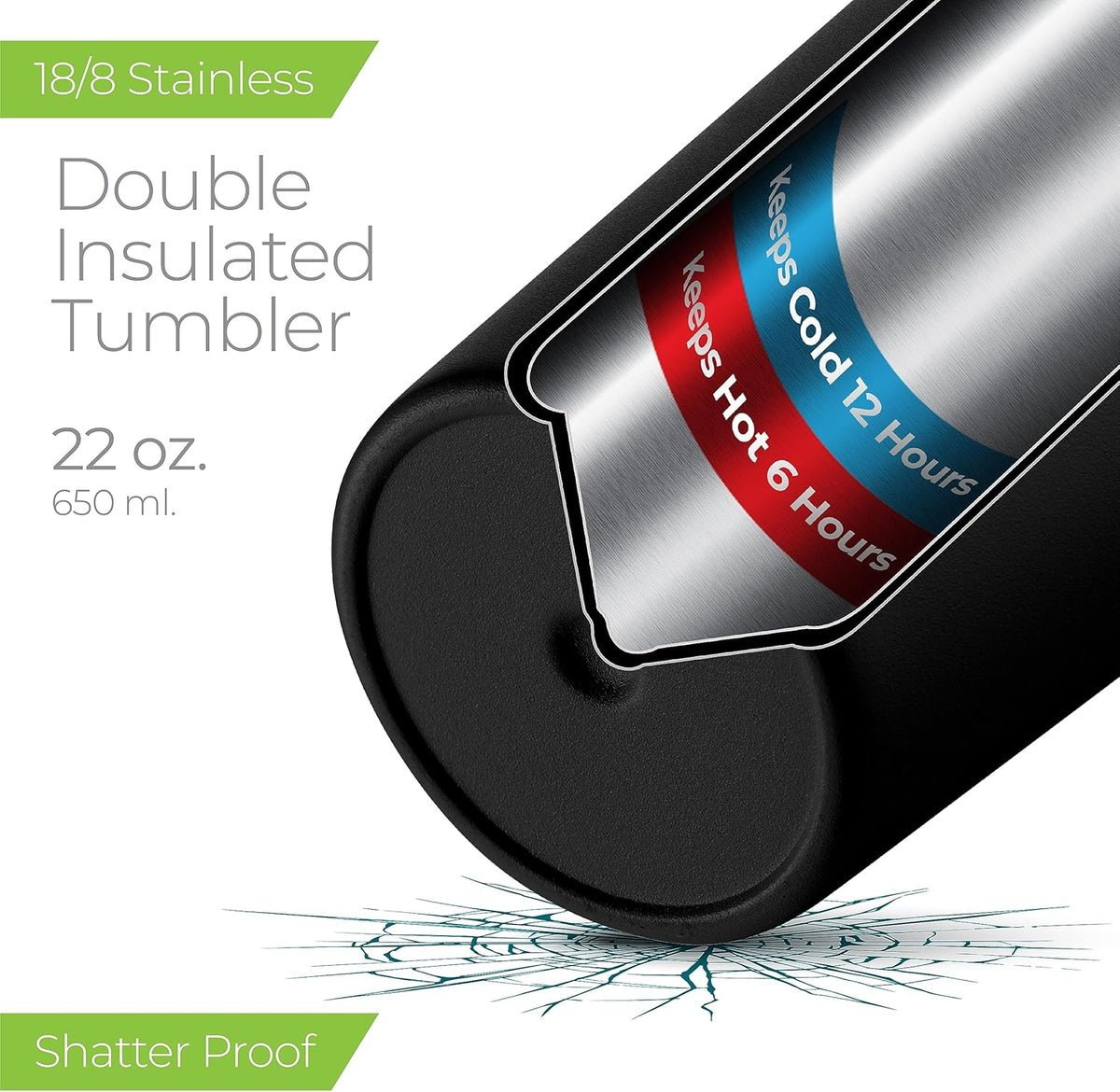 SIPX™ Triple-Insulated Tumblers - 22oz. Premium Modern Tumbler With Lid, insulated Cup Keeps Hot For 6 Hours, Stainless Steel Tumbler Made Of Sustainable Material, Coffee Travel Mug For Home & Office