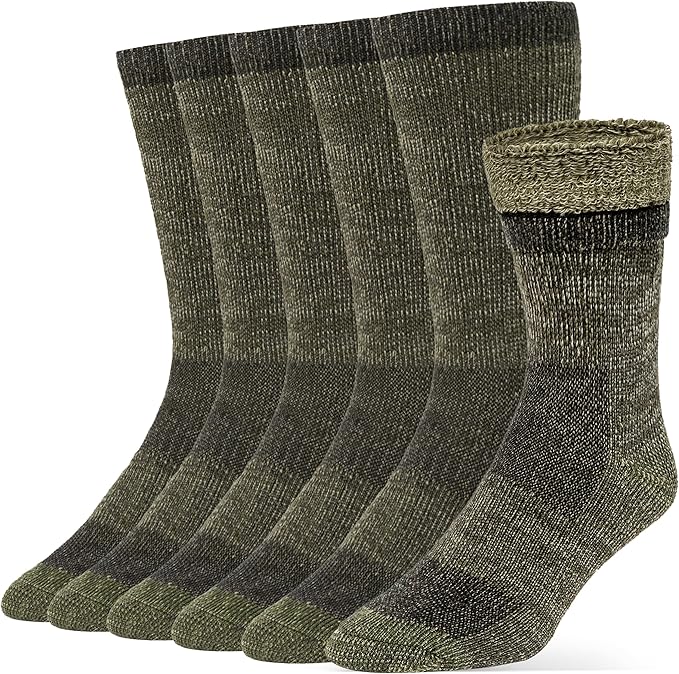 Alvada Merino Wool Hiking Socks Thermal Warm Crew Winter Boot Sock For Men & Women 3 Pairs