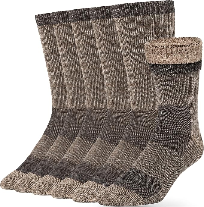 Alvada Merino Wool Hiking Socks Thermal Warm Crew Winter Boot Sock For Men & Women 3 Pairs