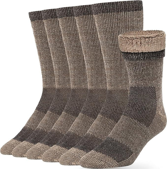 Alvada Merino Wool Hiking Socks Thermal Warm Crew Winter Boot Sock For Men & Women 3 Pairs