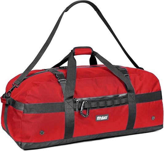 Fitdom 132L 36" Heavy Duty Extra Large Sports Gym Equipment Travel Duffel Bag W/Adjustable Shoulder & Compression Straps. Perfect for Soccer Baseball Basketball Hockey Football Team Coaches & More