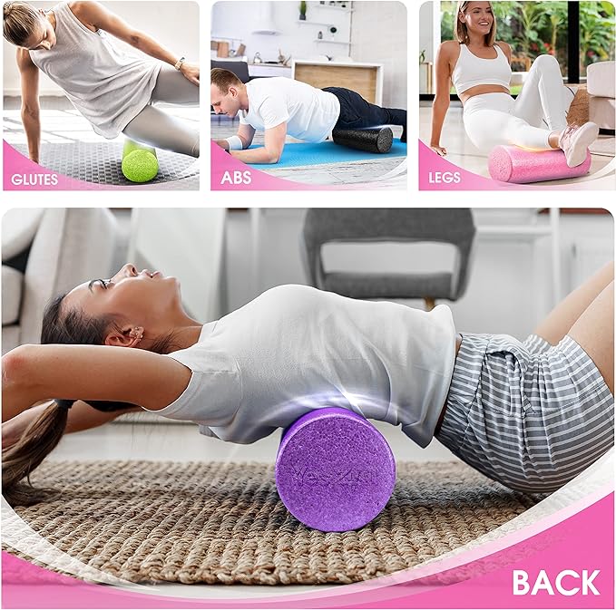 Yes4All High-Density EPP Round Back Roller Foam, Exercise Foam Roller for Yoga, Pilates & Stretching - 12, 18, 24, 36 inch