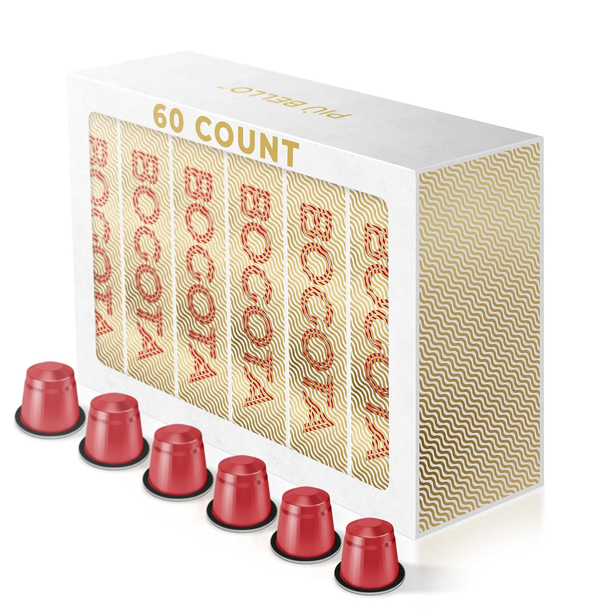 Piu Bello Bogota Espresso Coffee Pods for Nespresso Original Machines – Compatible Capsules Pack – Rich & Balanced Taste – Strong Italian Espresso Flavor – Kosher Certified (60 Count, Single Flavor)