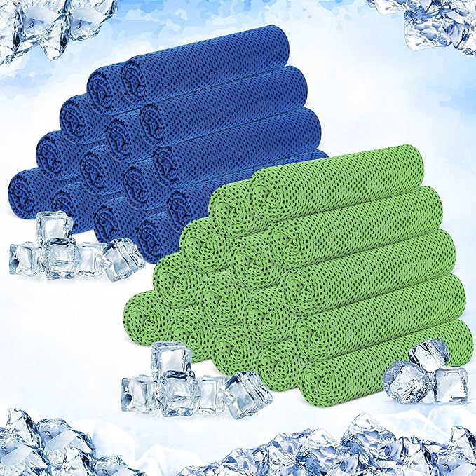 Hosuly 30 Pack Cooling Towels, 40"x12" Ice Breathable Soft Chilly Sweat Rag Microfiber Workout Rags for Gym Cooling Towels for Neck and Face for Yoga Golf Sport Running