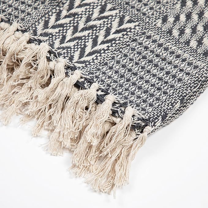 Arkwright Common Ground Bulk Blankets - Pack of 12 - Reversible 100% Cotton All Season Lightweight Couch Bed Throws for Wedding Guests, Travel, and Outdoor Events, 50 x 70 in, Block