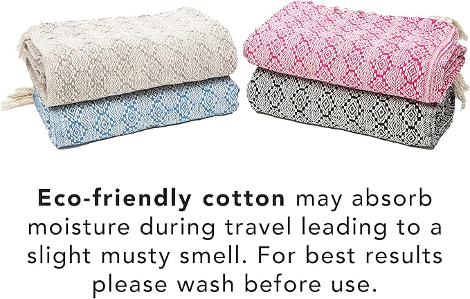 Arkwright Common Ground Bulk Blankets - Pack of 12 - Reversible 100% Cotton All Season Lightweight Couch Bed Throws for Wedding Guests, Travel, and Outdoor Events, 50 x 70 in, Aztec