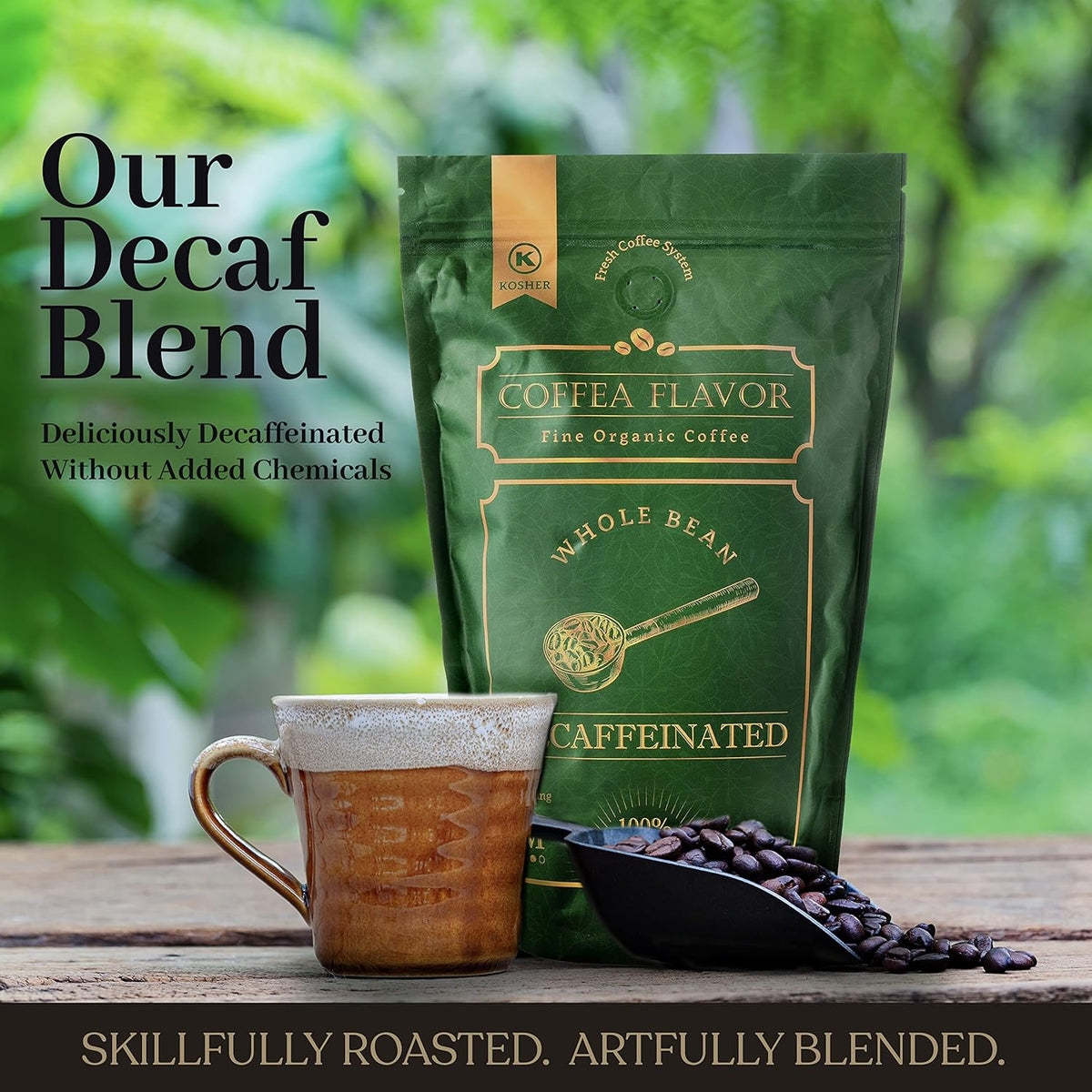 Coffea Flavor Fine Organic Coffee - Classic decaf Ground Coffee Medium Roast | 100% Arabica Coffee| Perfect for Espresso | USDA Certified Organic | Fair Trade | Grown and Roast in the Caribbean |16 Oz