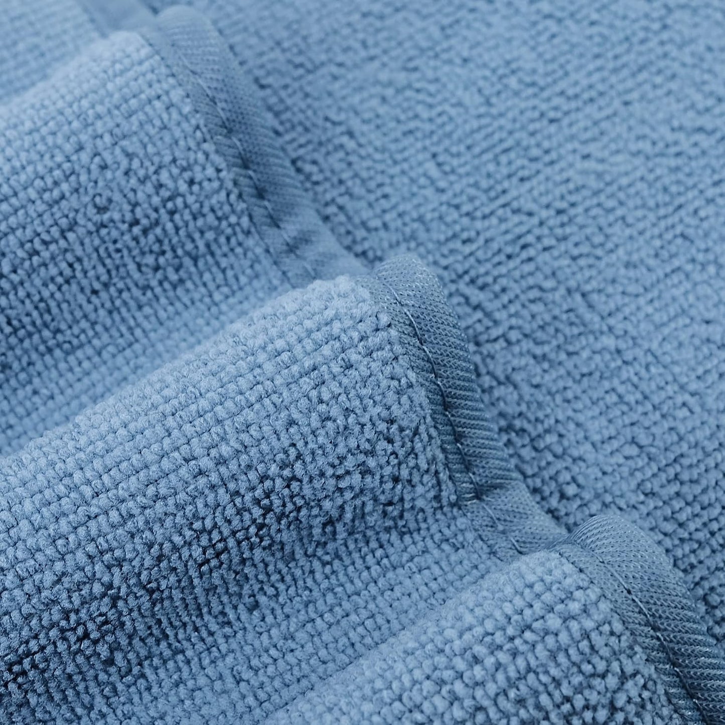 POLYTE Premium Lint Free Microfiber Washcloth Face Towel, 13 x 13 in, Set of 6 (Blue)
