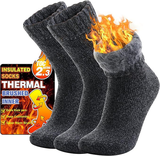 3 Pairs Warm Thermal Socks for Women & Men Winter Ski Thick Boot Insulated Socks for Cold Weather